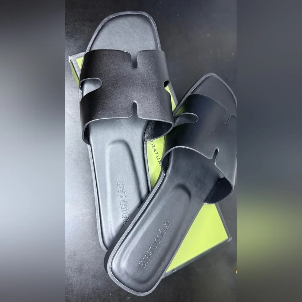 Stratuxx Kaze Women's Open Toe Flat Dress Slide Sandals - Picture 6 of 8